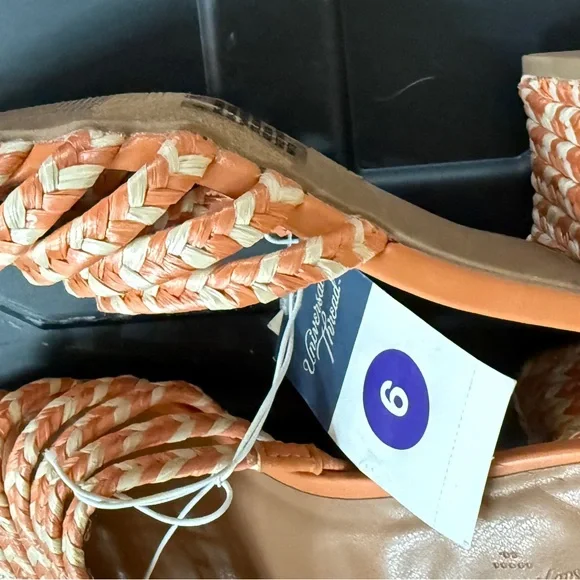 Braided Strap Orange Slide Sandals - Women - Picture 2 of 2